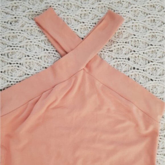 Keyhole Neck Cross Over Peach Top- Small- NWOT - Picture 4 of 8
